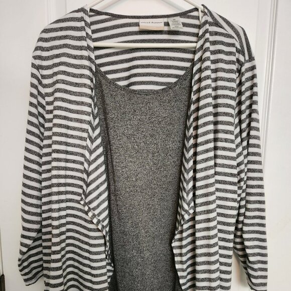 Alfred Dunner Woman Plus Size Blouse 2 Piece Lookalike Gray/White Size2X - Picture 1 of 4